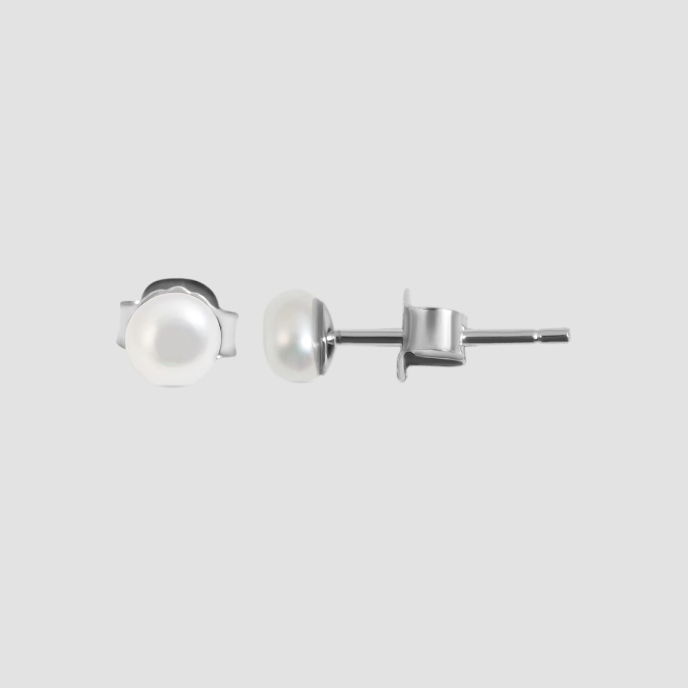 925/- Echt Silber Ohrstecker "Paulina" mit Süßwasserperle, rhodiniert