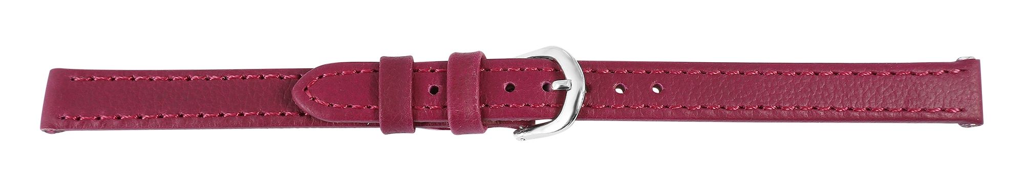 Echtleder-Uhrenarmband "super-soft", fuchsia-pink, Naht, 14 mm