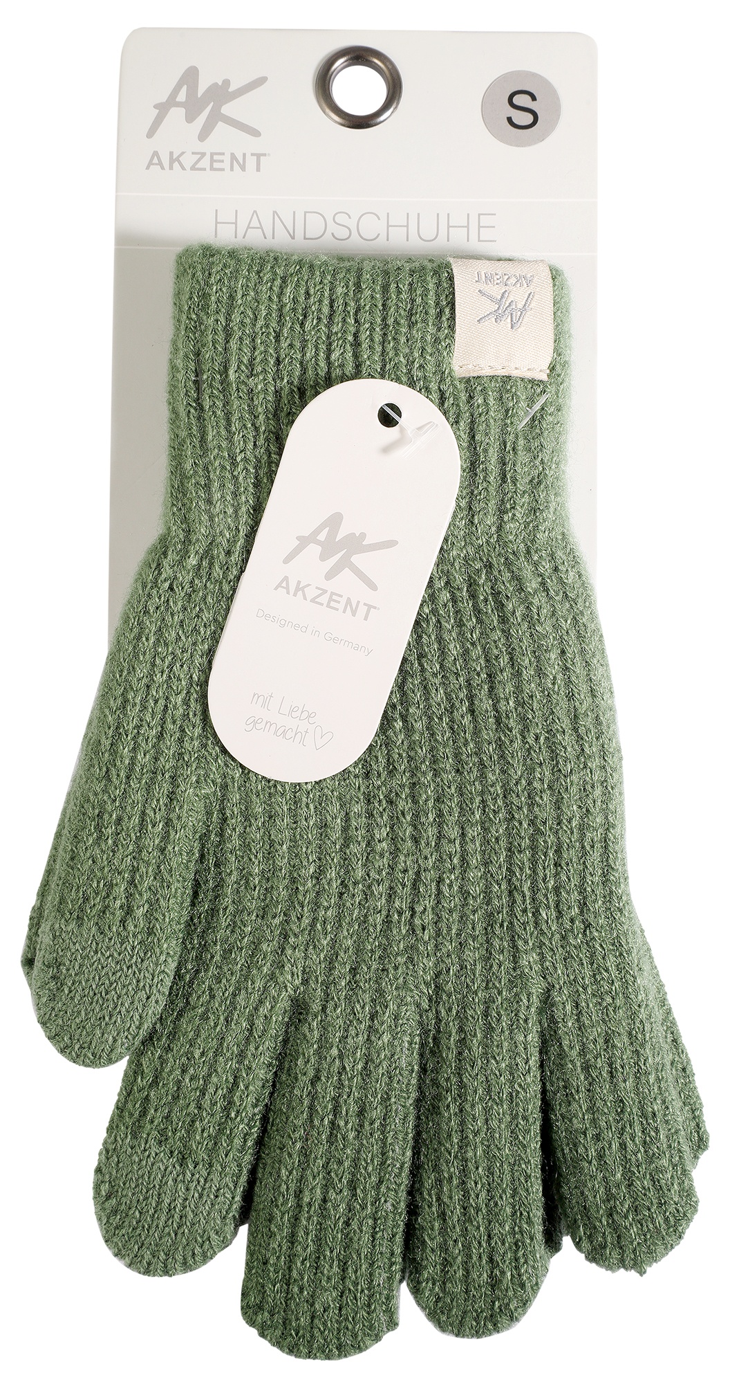 Damen-Handschuhe, Gr S, grün, Touch-Finger, 100% Polyester, VE-4