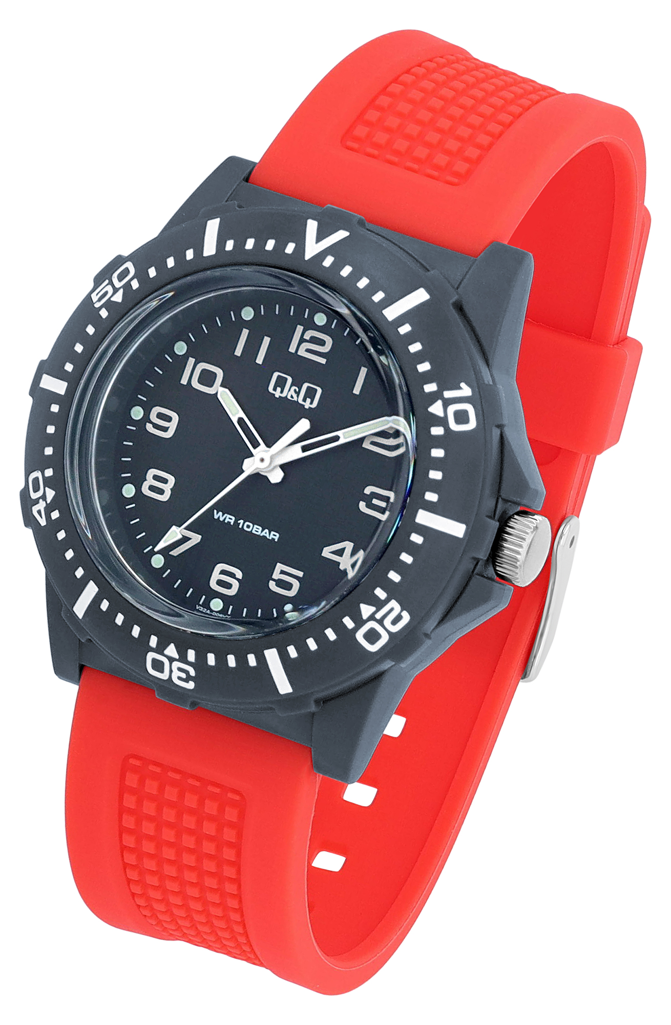 Q&Q Herrenuhr mit Silikonarmband, 10 BAR
