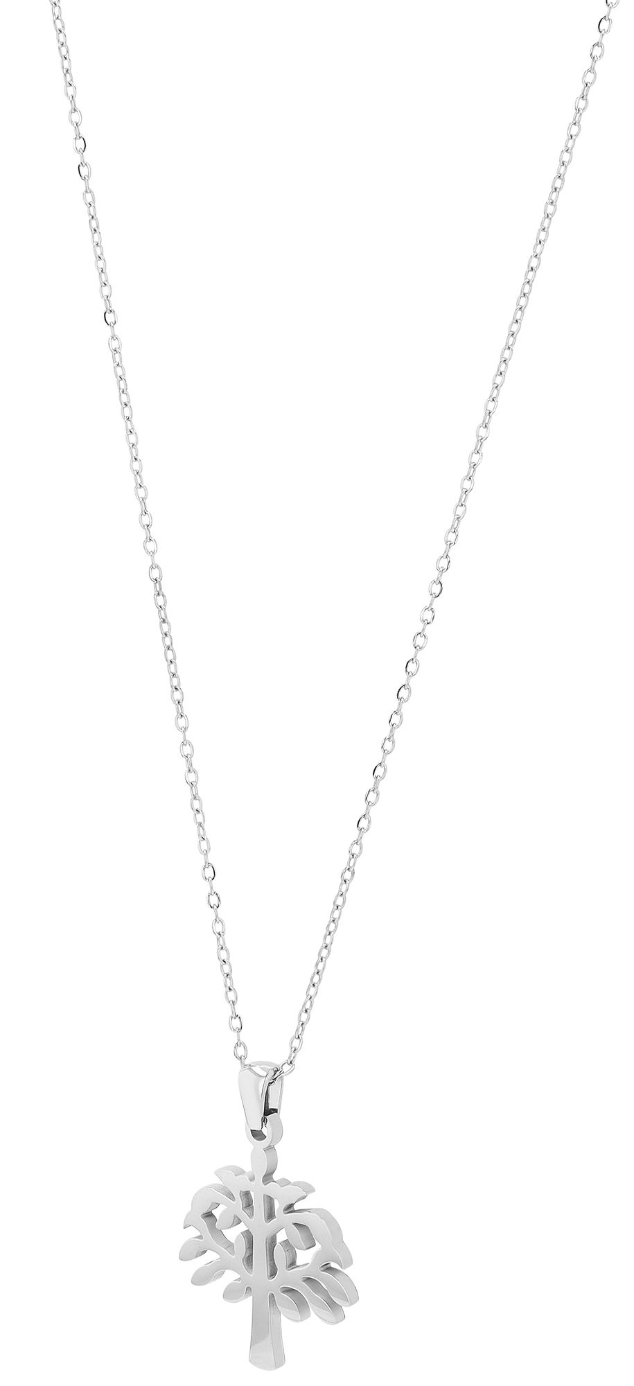 Akzent Schmuckset "Sylva", Lebensbaum, Edelstahl, Kette & Ohrstecker, silberfarben