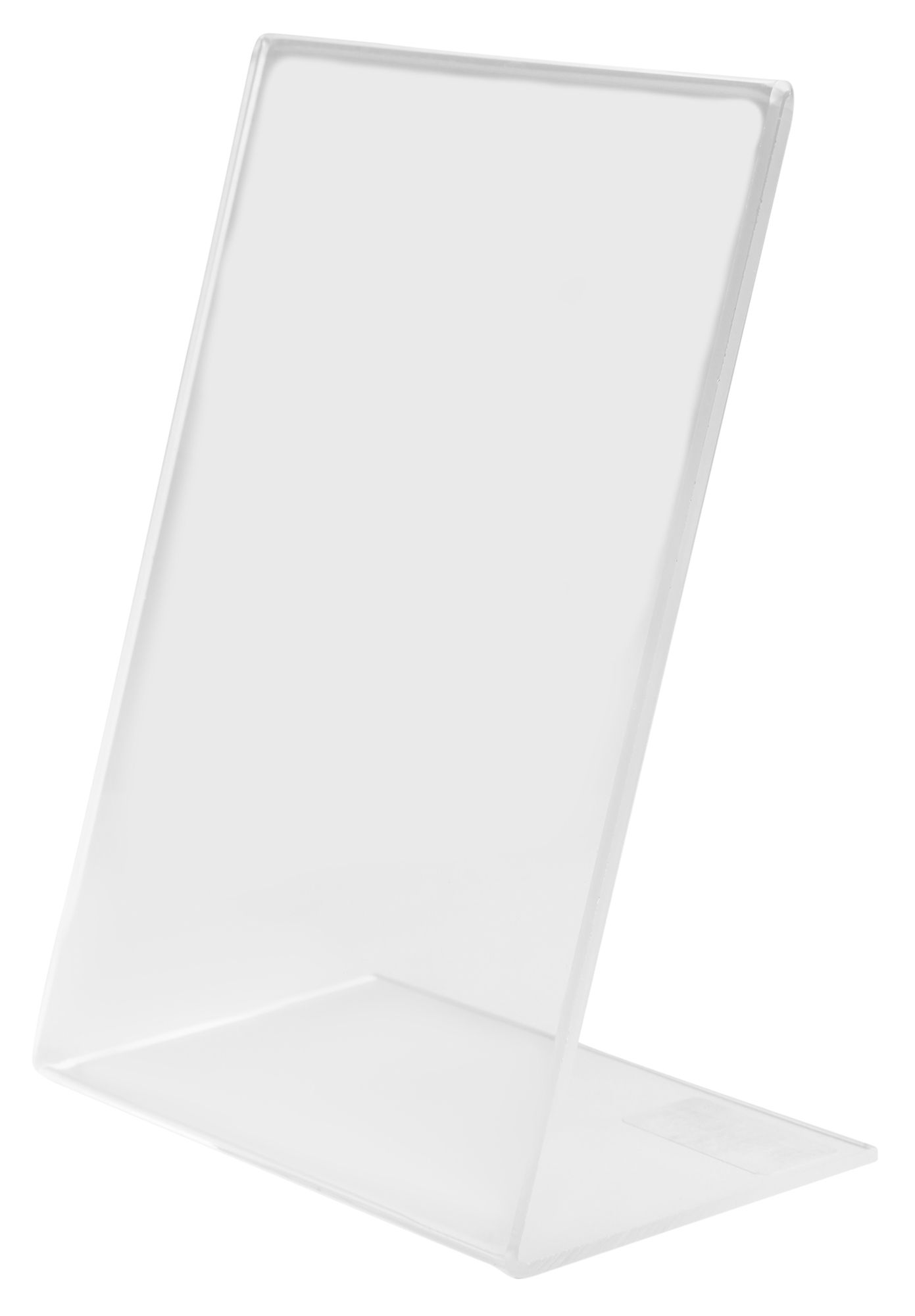 Werbeaufsteller, transparent, Hochformat, DIN A6, 15 cm x 10,5 cm x 7 cm