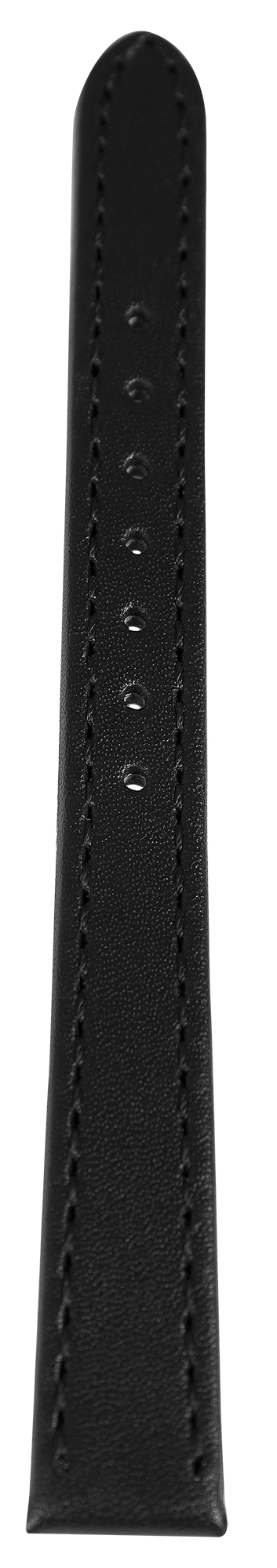 Echtleder-Uhrenarmband "super-soft", schwarz, Naht, 12 mm