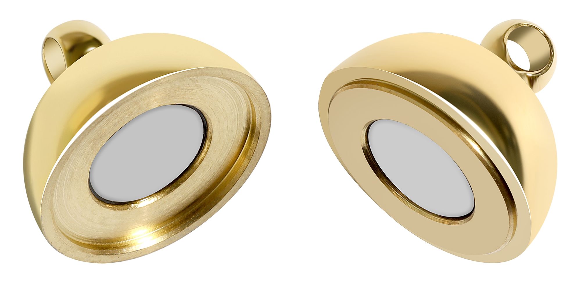 Akzent Magnetschließe, Edelstahl, rund, poliert, goldfarben, Ø 12 mm