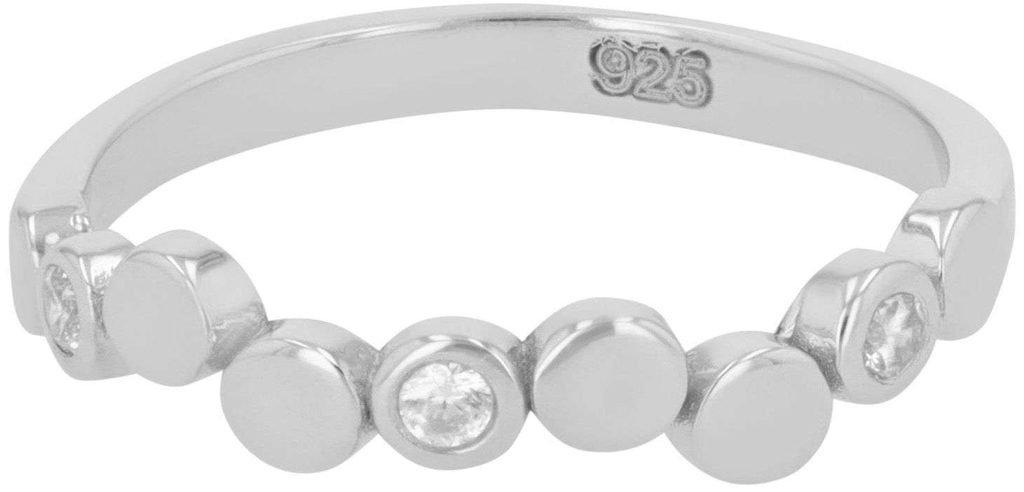 "Amie" 925/- Echt Silber Damenring, rhodiniert mit Zirkoniabesatz, Gr 54