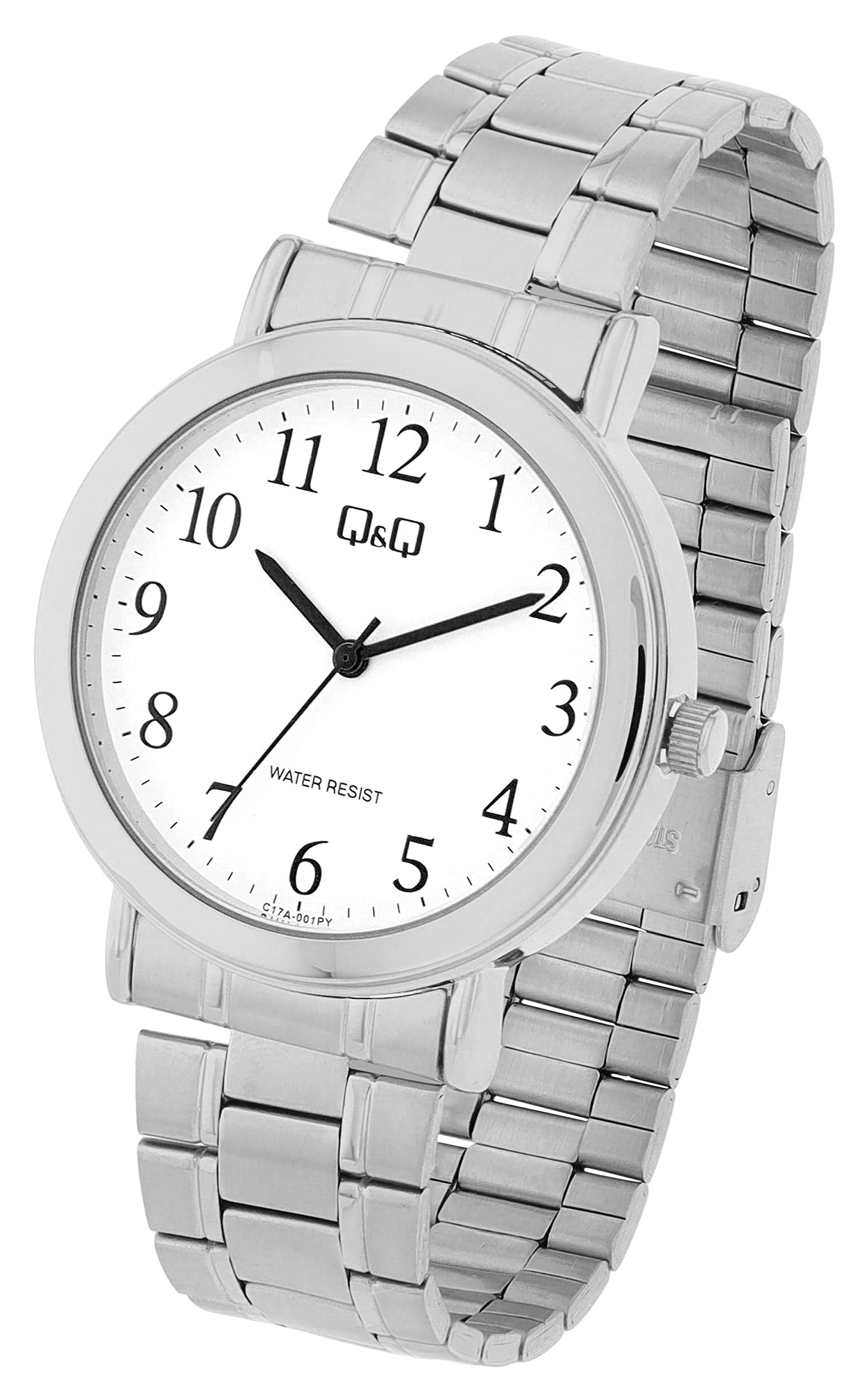 Q&Q Herrenuhr mit Edelstahlband, 3 BAR, silberfarben