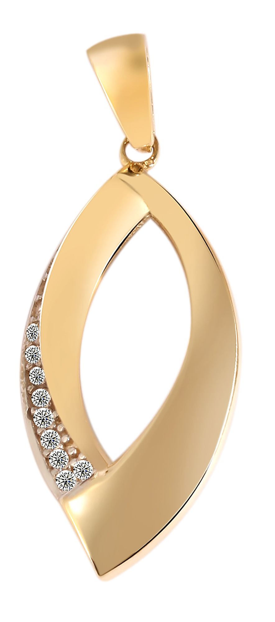 333/- Gold Anhänger "Ileane" ohne Kette mit Zirkoniabesatz, 8 Karat, Gelbgold