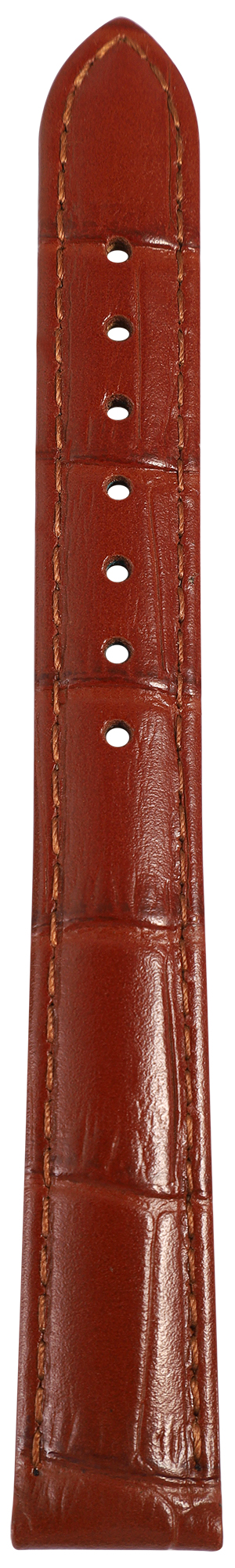 Uhrenarmband aus Echt Leder, Kroko-Optik, cognac, 14- 22 mm