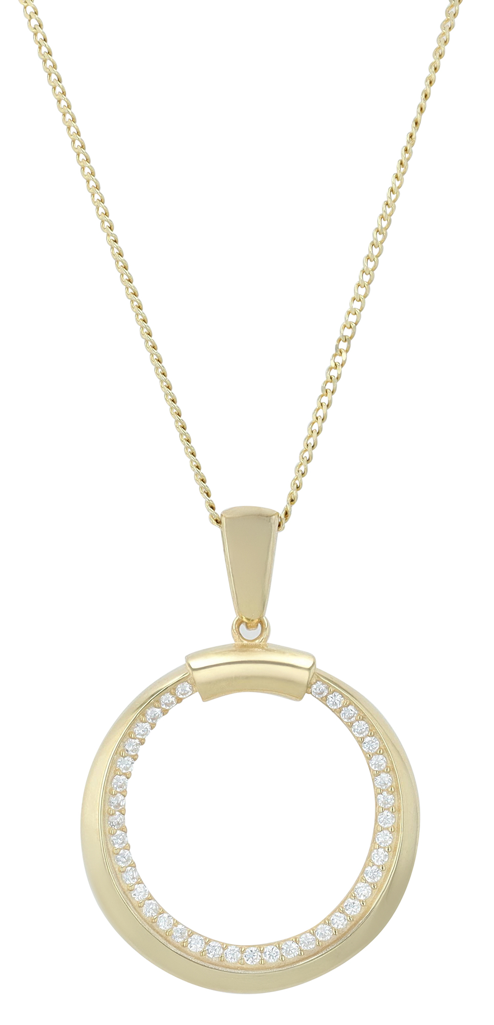 "Amaya" 925/- Echt Silber Anhänger ohne Kette, Zirkoniabesatz, vergoldet