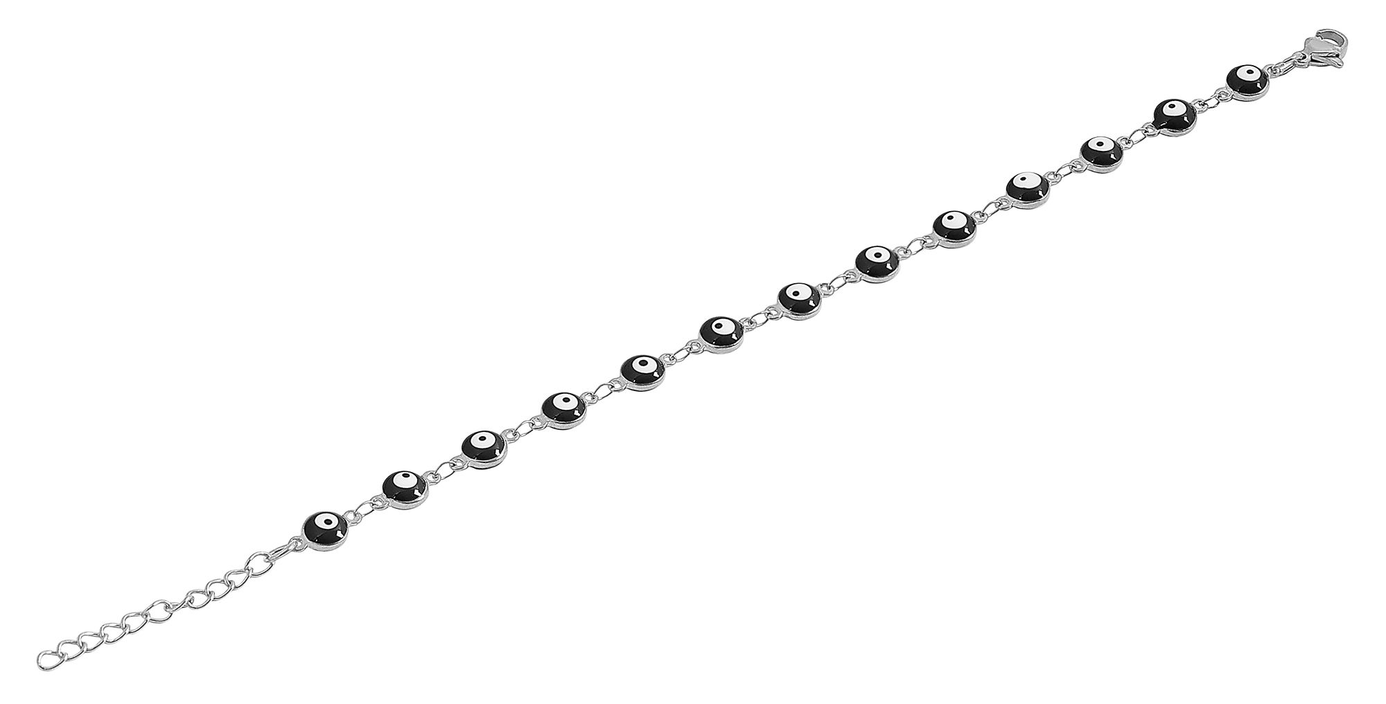 Akzent Armband aus Edelstahl, Nazar-Auge, silberfarben