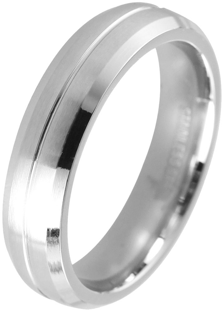 Akzent Herren-Partnerring aus Edelstahl, silberfarbig,  Gr. 66