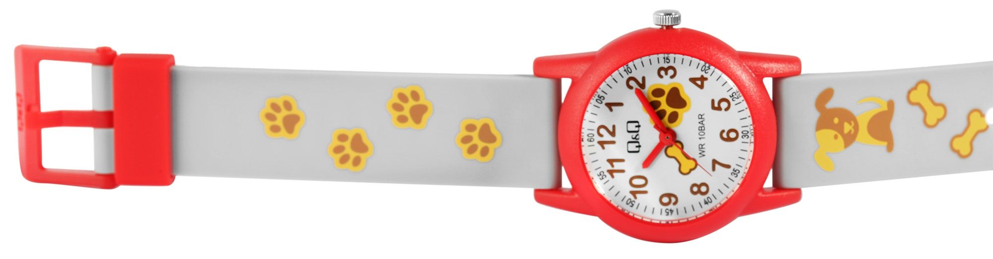 Q&Q Kinderuhr mit Silikonarmband, "Hund/ Hundepfote", 10 Bar