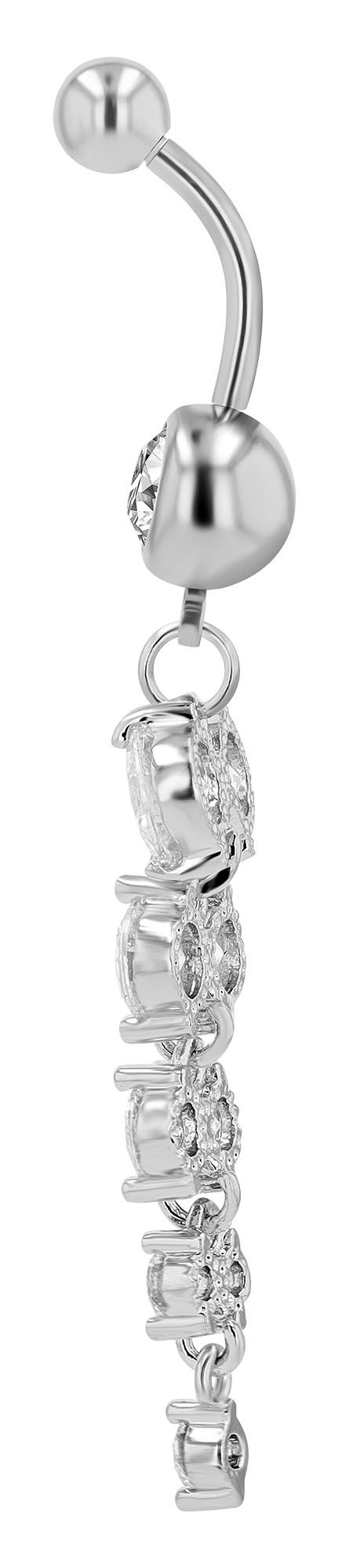 "Uri" 316L Edelstahl-Messing Bauchnabelpiercing mit Anhänger, Stabstärke 1,6 mm/ Länge 11 mm