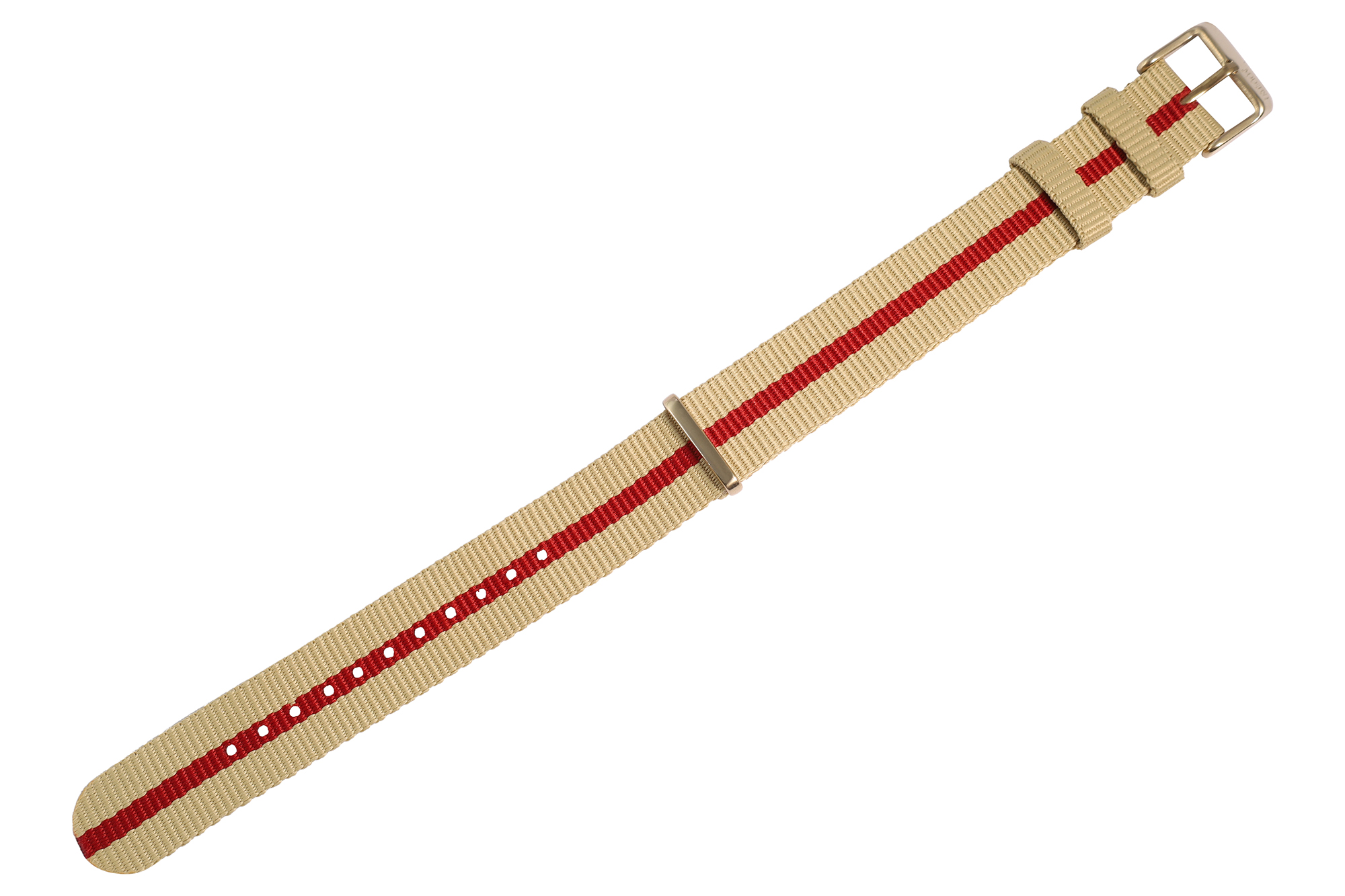Moderno Milano - Nylon-NATO-Band, 18 mm (beige/ rot)