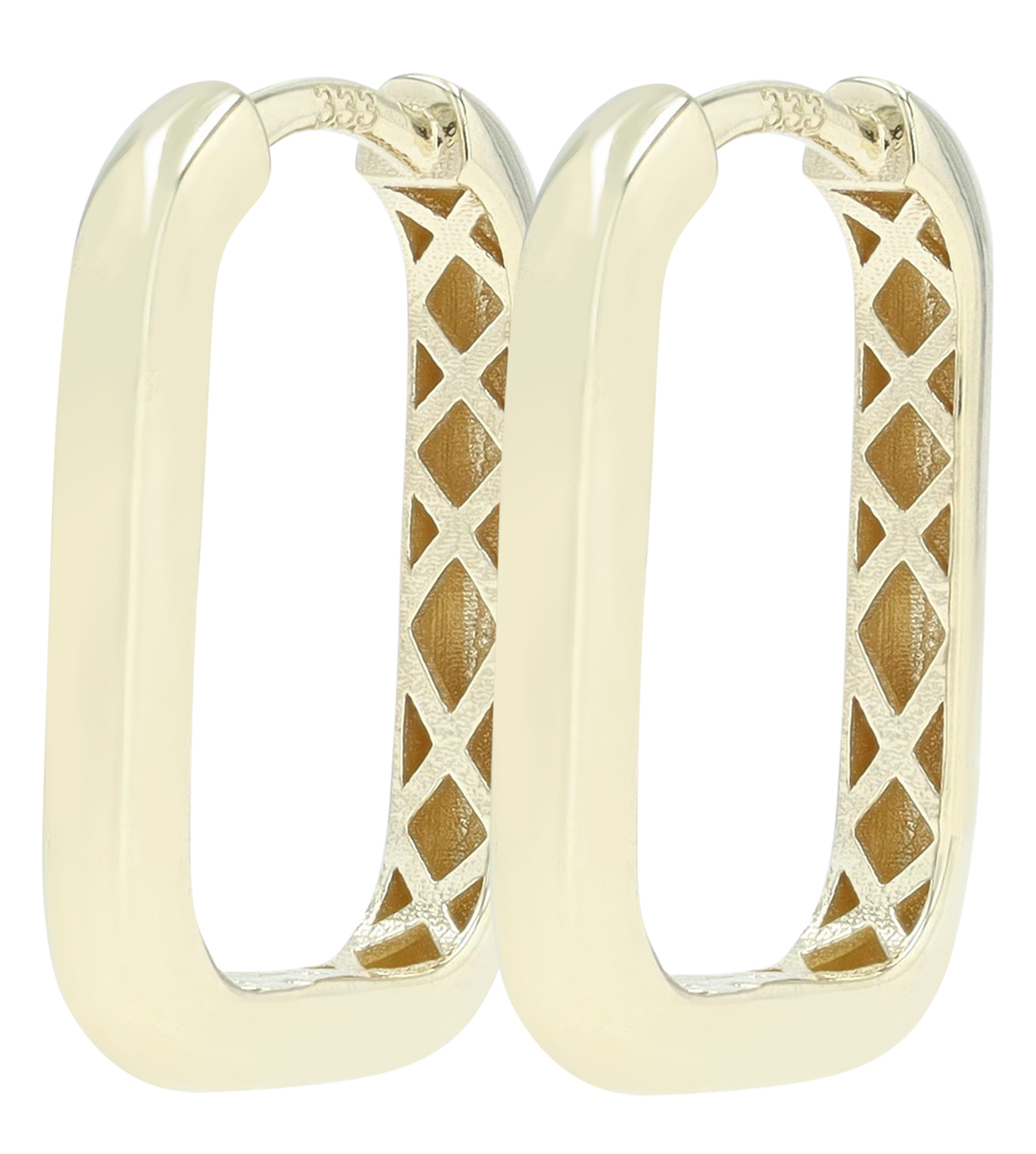 333/- Gold eckige Creolen "Genna" 17 x 13 mm, 8 Karat, Gelbgold