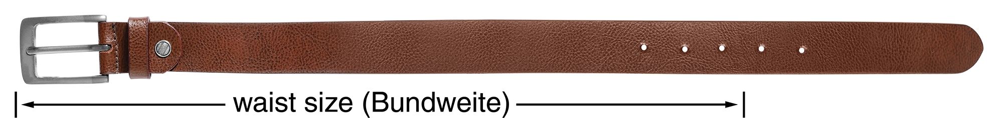 Leonardo Verrelli Echtleder Gürtel, kürzbar, braun, 2. Wahl (Schließendesign sortiert), 110 cm