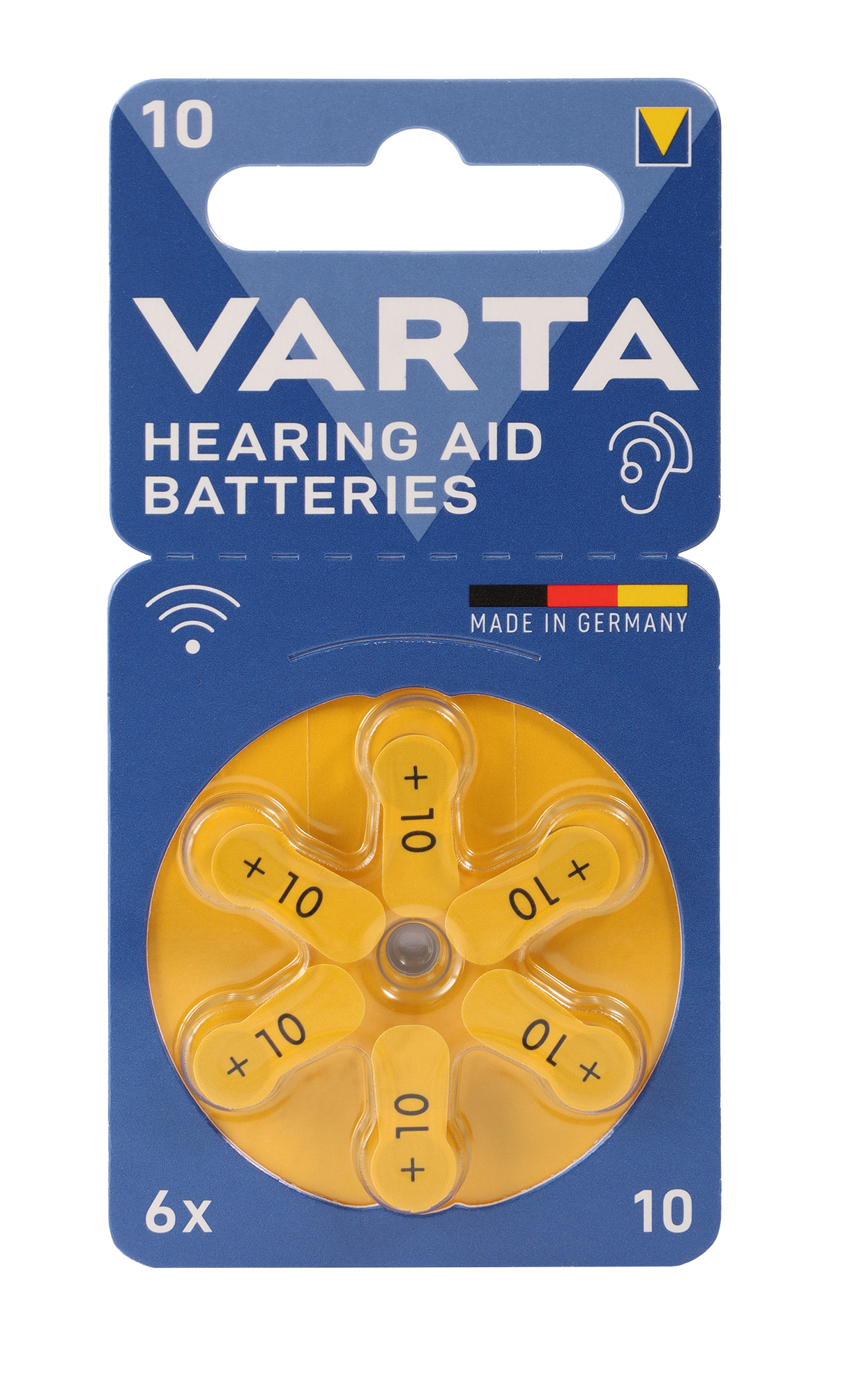 Varta Hörgeräte Batterien H10, 6 Stück im Blister