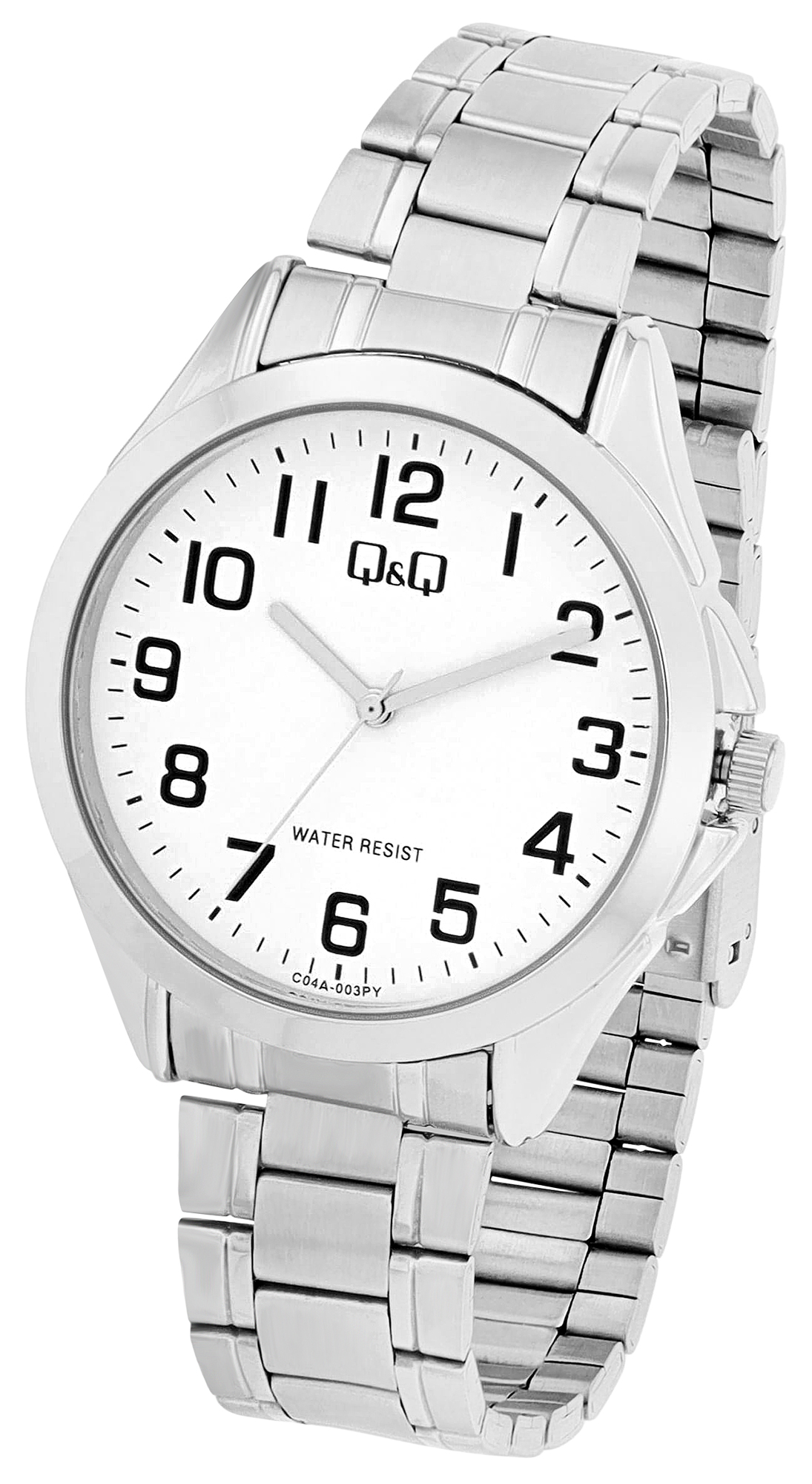Q&Q Herrenuhr mit Edelstahlband, 3 BAR, silberfarben