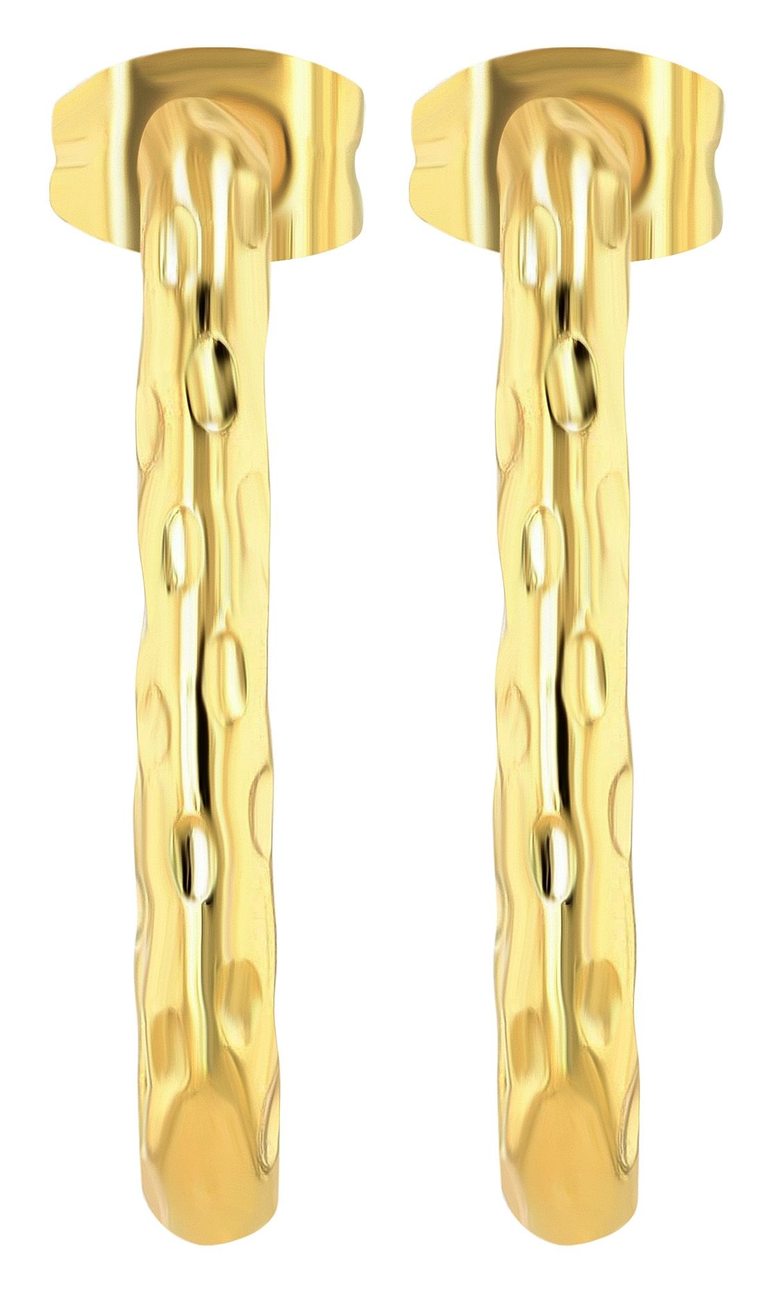 "Mino" Edelstahl Ohrstecker, halbrunde Creole, Edelstahl, goldfarben