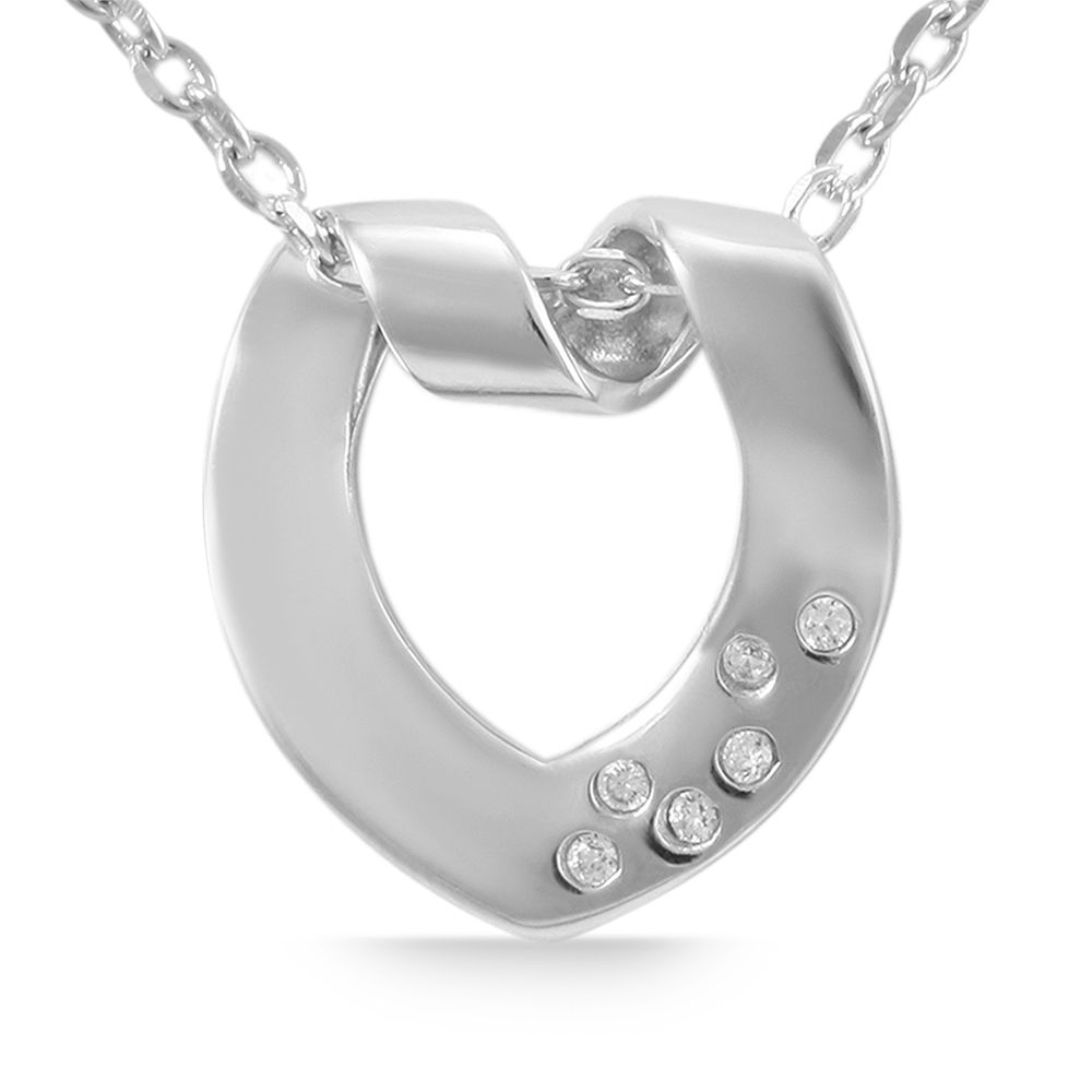 925/- Echt Silber Anhänger ohne Kette "Raelyn", zirkoniabesetztes Herz, 925/rhodiniert