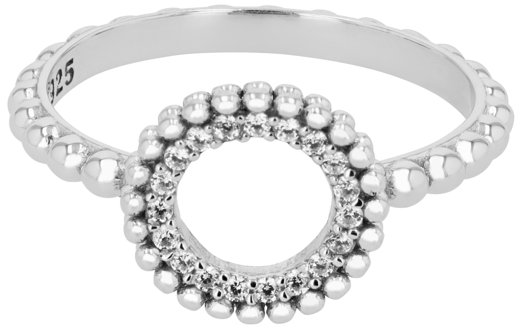 "Dotti" 925/- Echt Silber Damenring, rhodiniert, Gr 54
