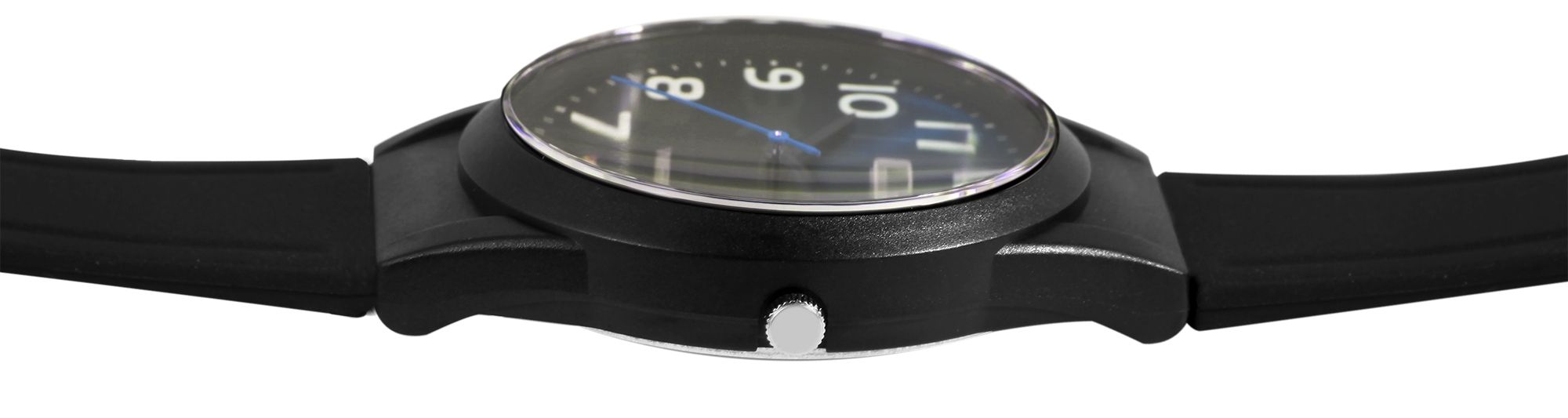 Q&Q Unisexuhr mit Silikonarmband, 10 Bar, schwarz/blau