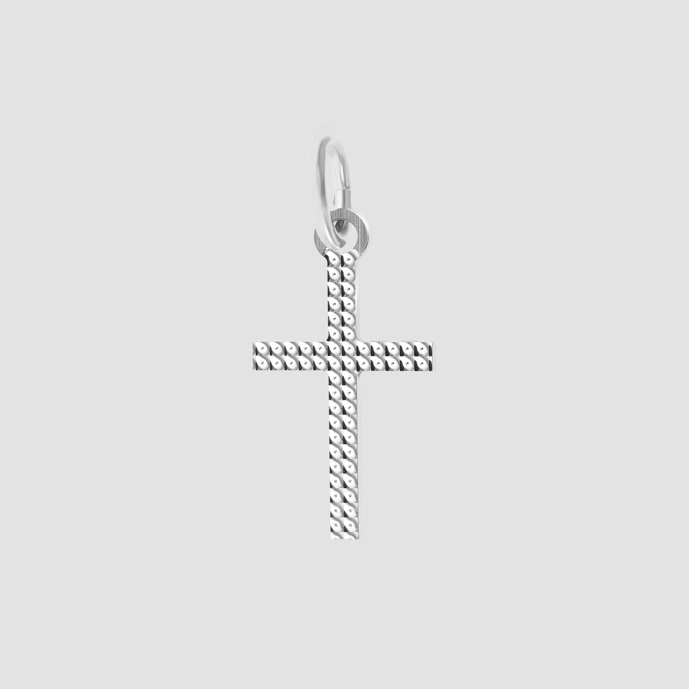 "Filal" 925/- Echt Silber Anhänger, Kreuz mit Struktur, rhodiniert