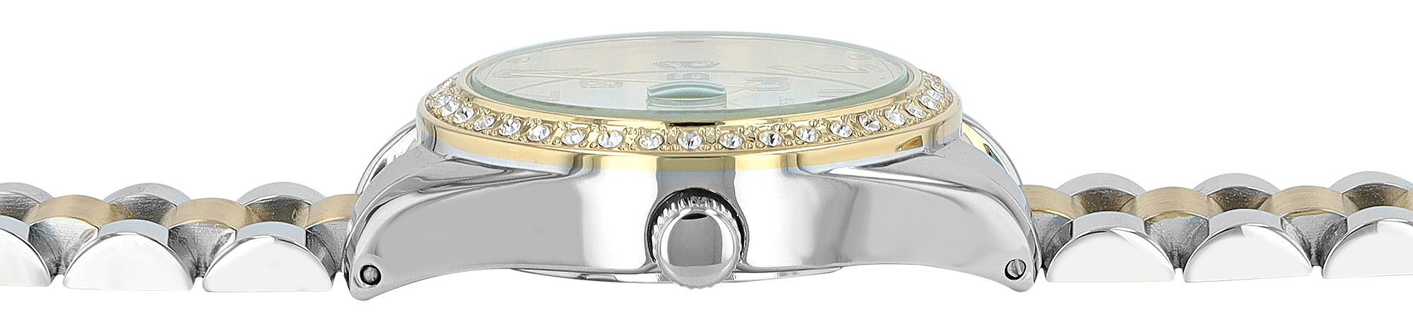 Just Watch Damenuhr "Emmi", Edelstahlband, Ø 33 mm, bicolor (silberfarben+goldfarben)/ silberfarben