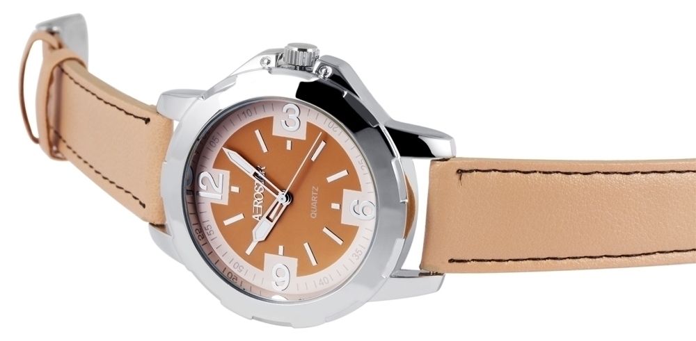 Aerostar Herrenuhr mit Lederimitationsarmband