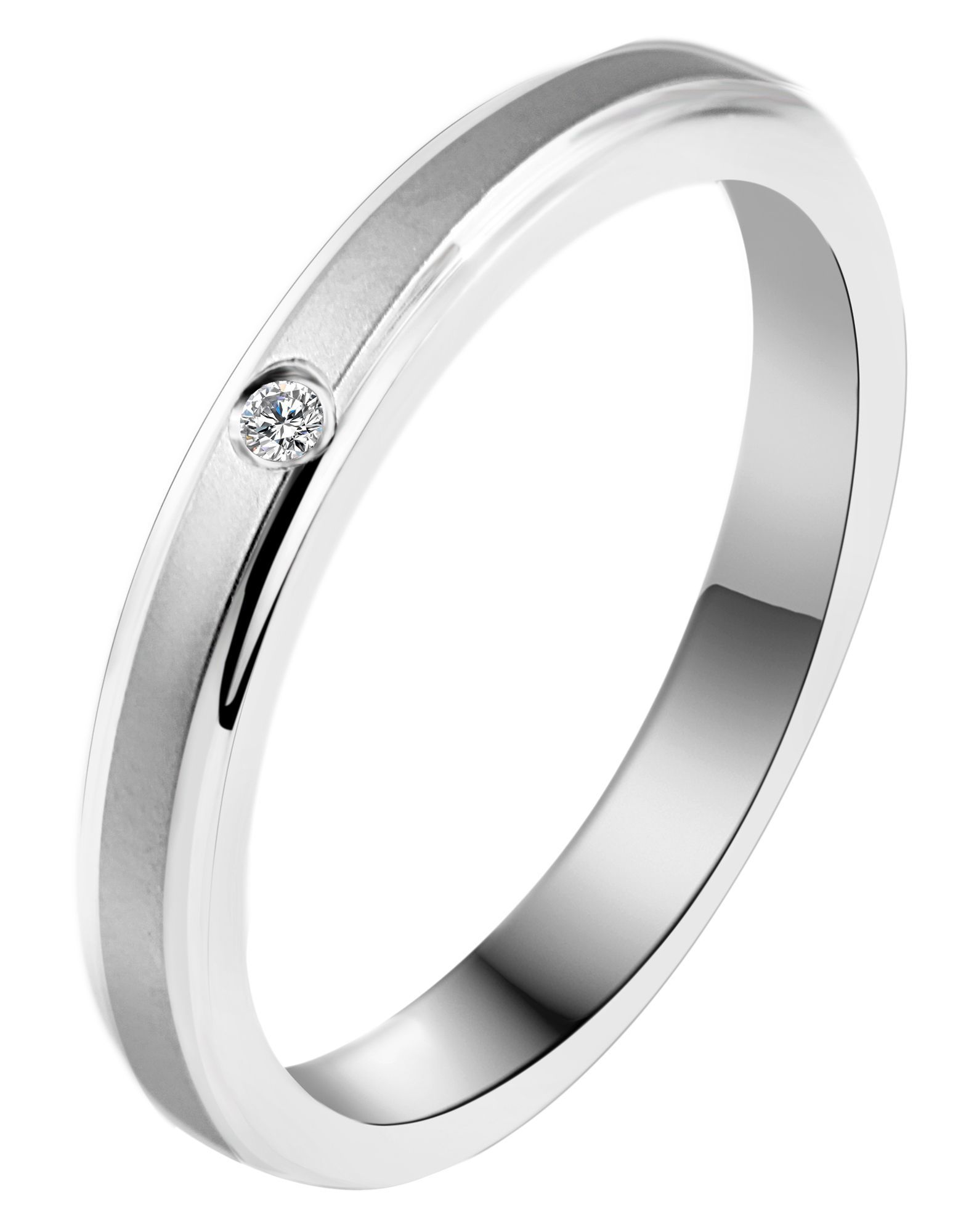 "Elegant Simplicity" Damen-Partnerring aus Edelstahl, silberfarben, Gr. 50