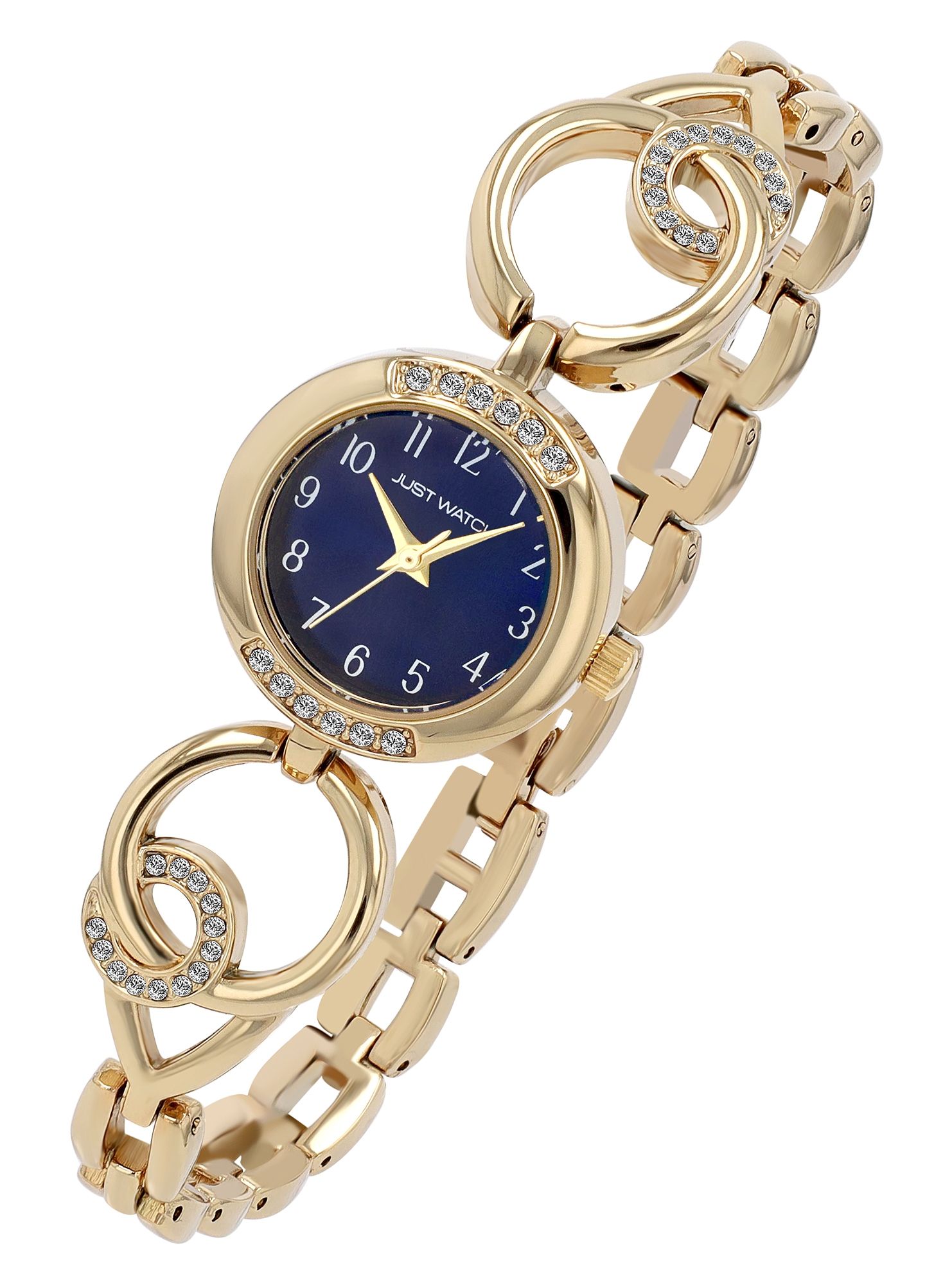 Just Watch Damenuhr "Liana" mit Gliederarmband, Ø 24 mm, goldfarben/blau