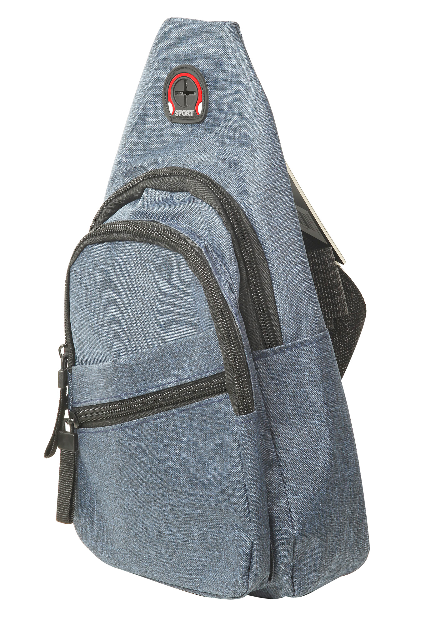 Brusttasche aus Textil mit verstellbaren Gurt, blau