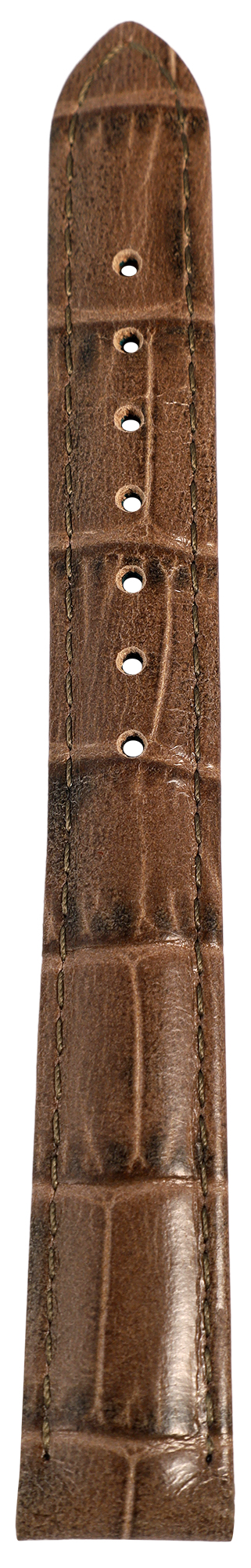 Uhrenarmband aus Echt Leder, Kroko-Optik, taupe, 14 mm