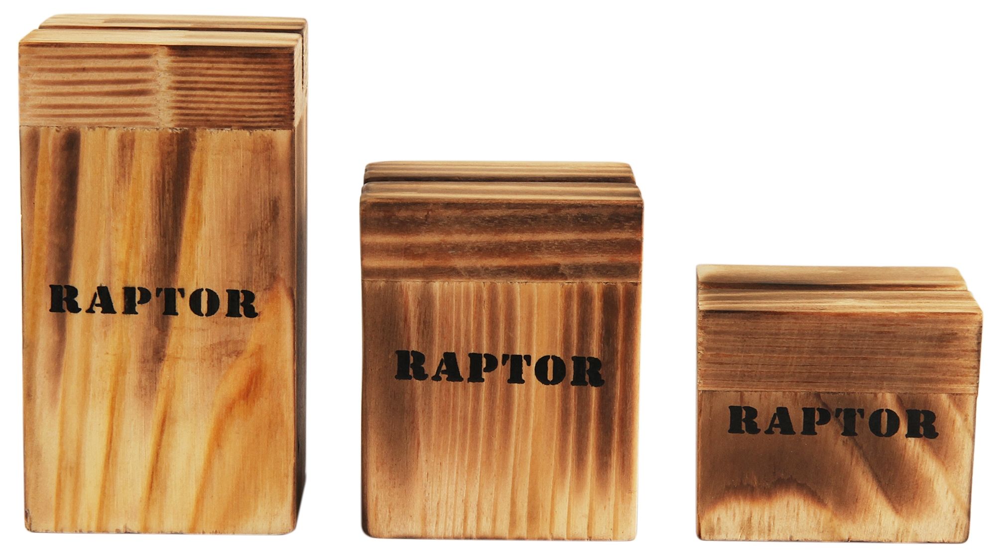 Raptor Aufsteller aus Holz, 3er Set