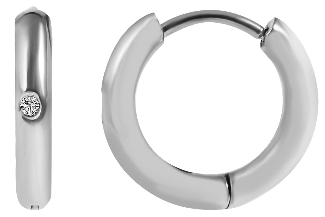 "Valmi" Edelstahl Creolen Ø 10 mm/ 2,5 mm, Similibesatz