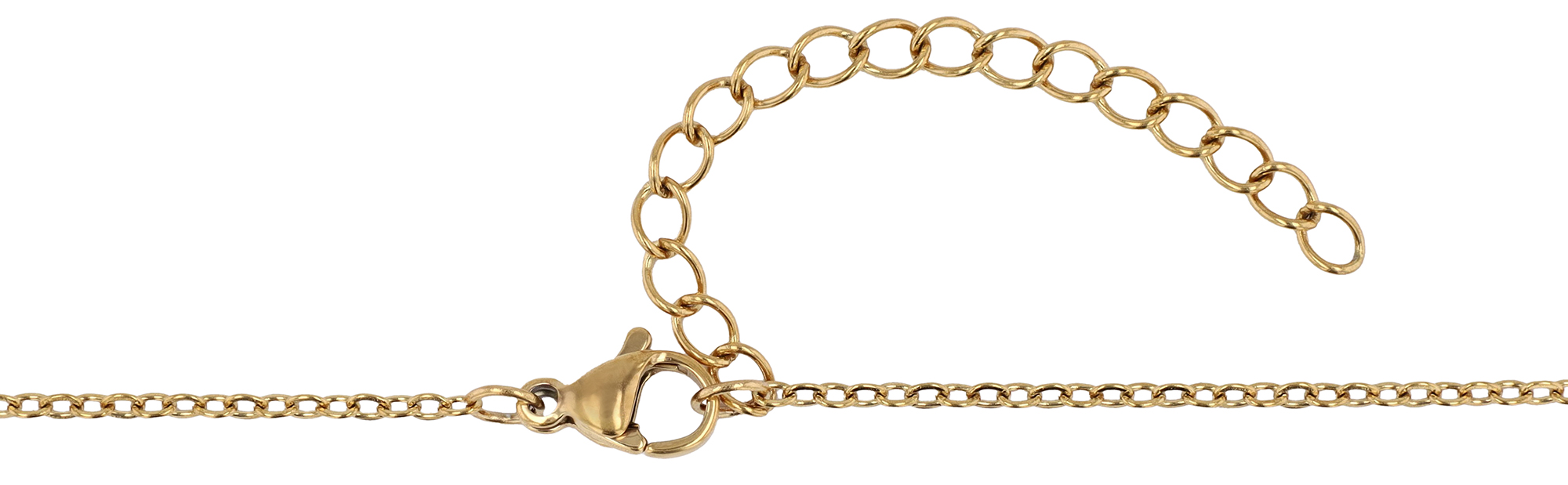 "Devin" Edelstahlkette (Ankerkette, 43 + 3 cm) mit Anhänger - Kreuz, goldfarben