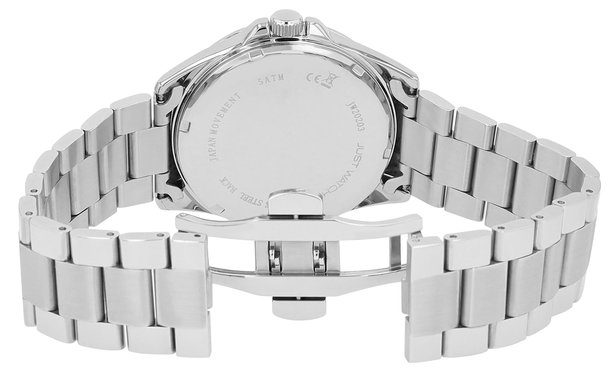 JUST WATCH Herrenuhr "Ben" mit Edelstahlband, Ø 42 mm, silberfarben/türkis, 5ATM