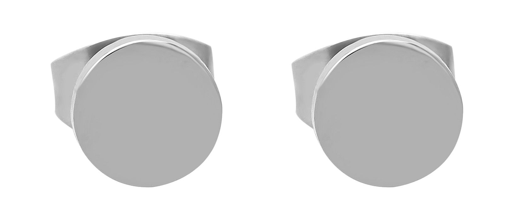 Akzent Ohrstecker "Fable" aus Edelstahl, rund, Ø 6 mm, silberfarben