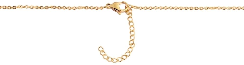 Akzent Edelstahl Damen Ankerkette, Länge: 43 cm / Stärke: 1 mm, goldfarbig