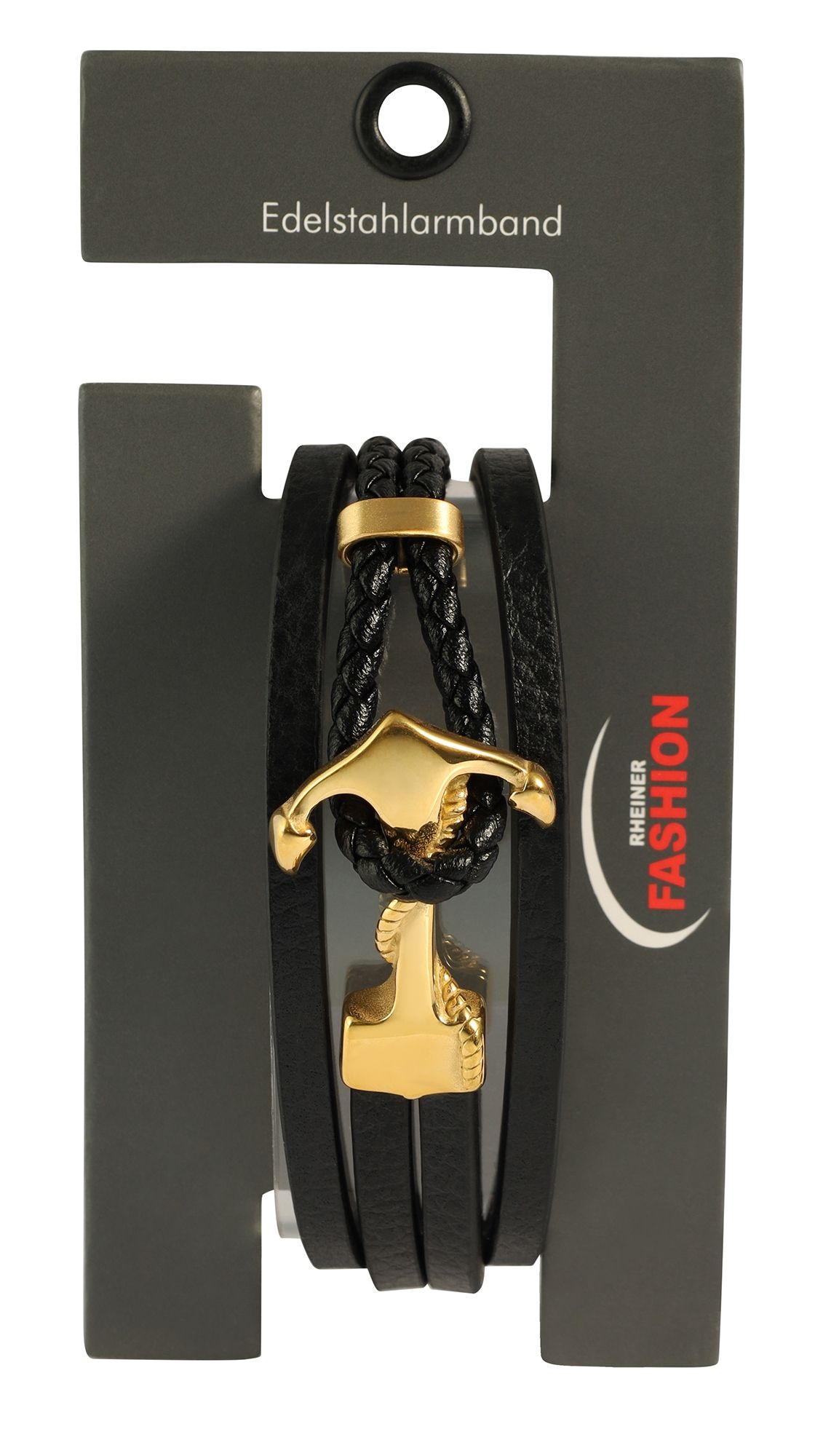 "Alfons" 23 cm, Armband aus Lederimitat, Anker, VE 4
