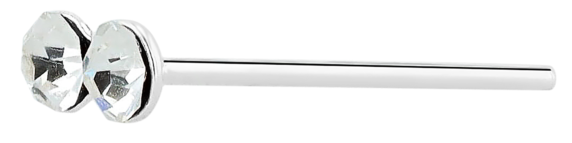 "Vojka" I-förmiger Nasenstecker/ Nasenpiercing , 925/- Echt Silber, rhodiniert, VE-20 Stück