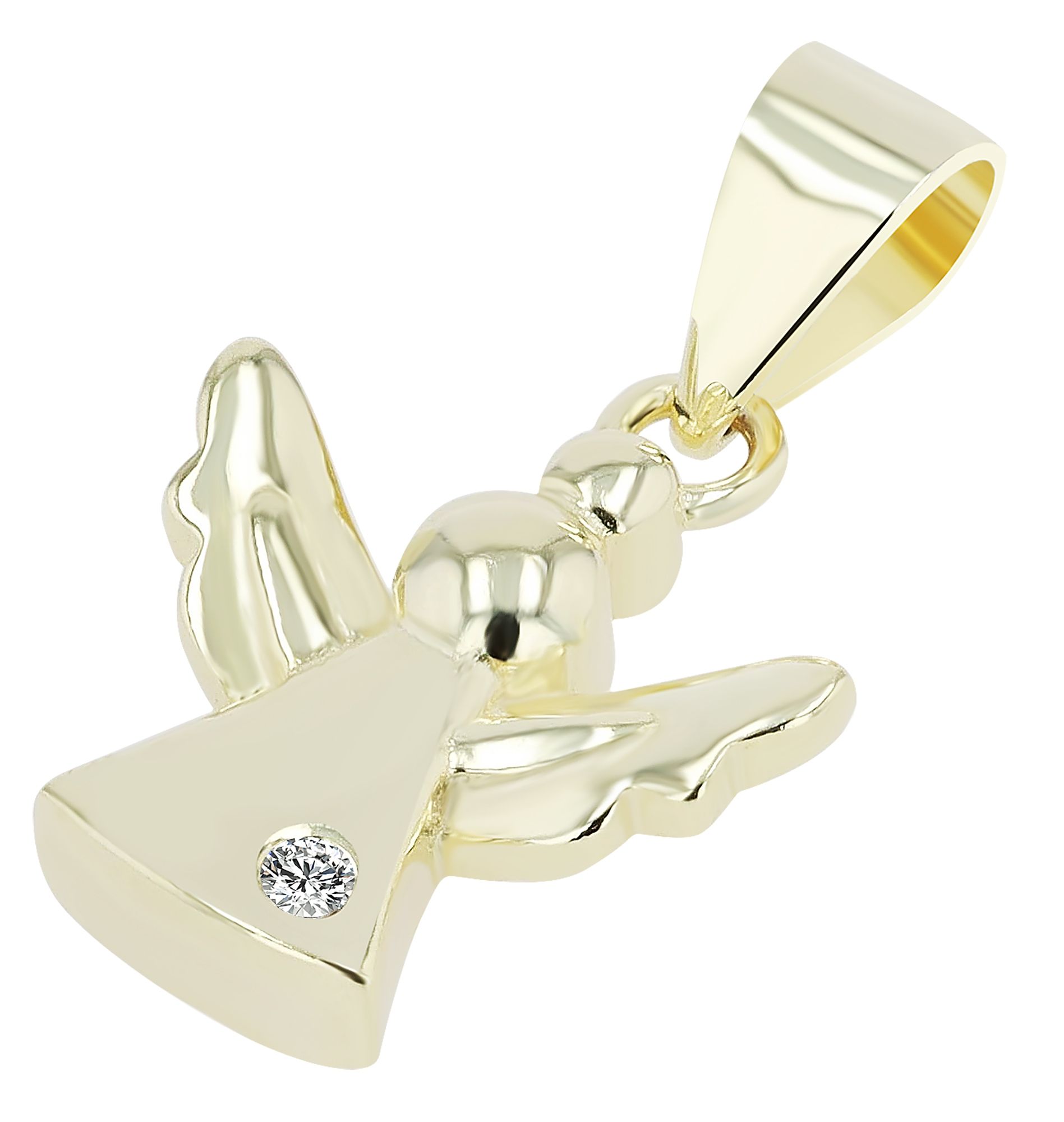 "Wolkentänzer Elva" 925/- Echt Silber Kinder-Anhänger - Engel, Zirkonia, vergoldet