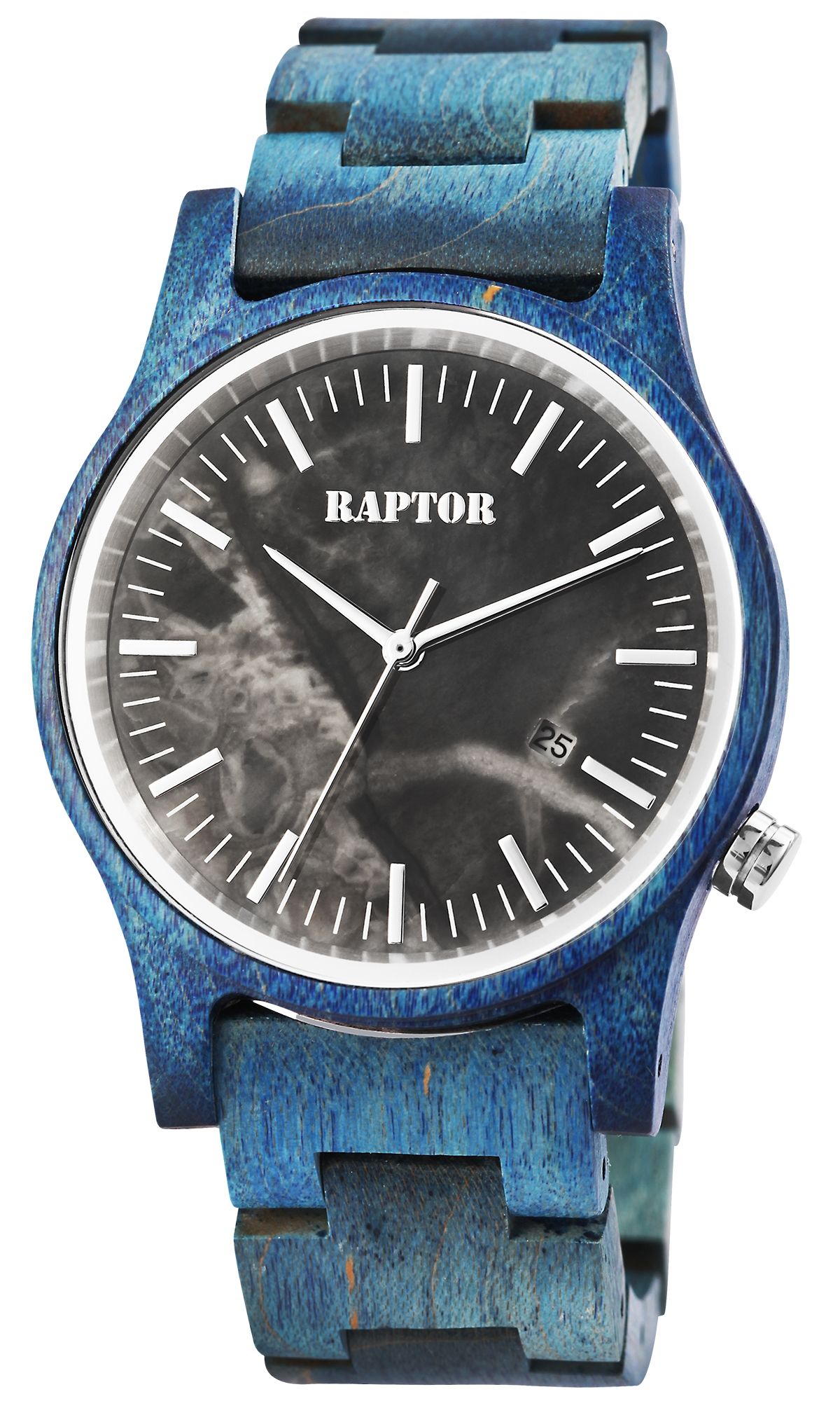 Raptor Unisexuhr "Varun" aus Eichenholz mit Marmorzifferblatt