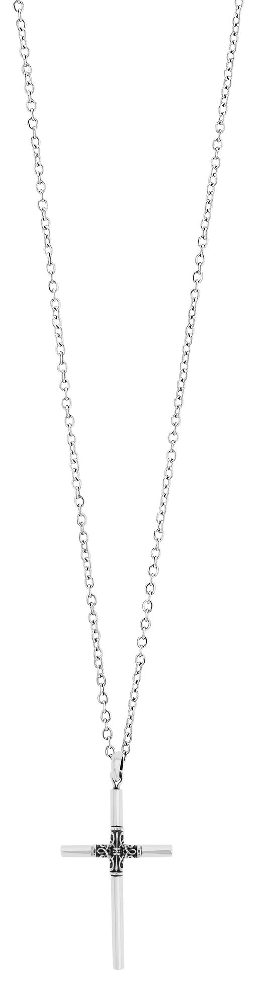 "Alaric"  925er Echt Silber Anhänger - Kreuz mit Ornament, rhodiniert
