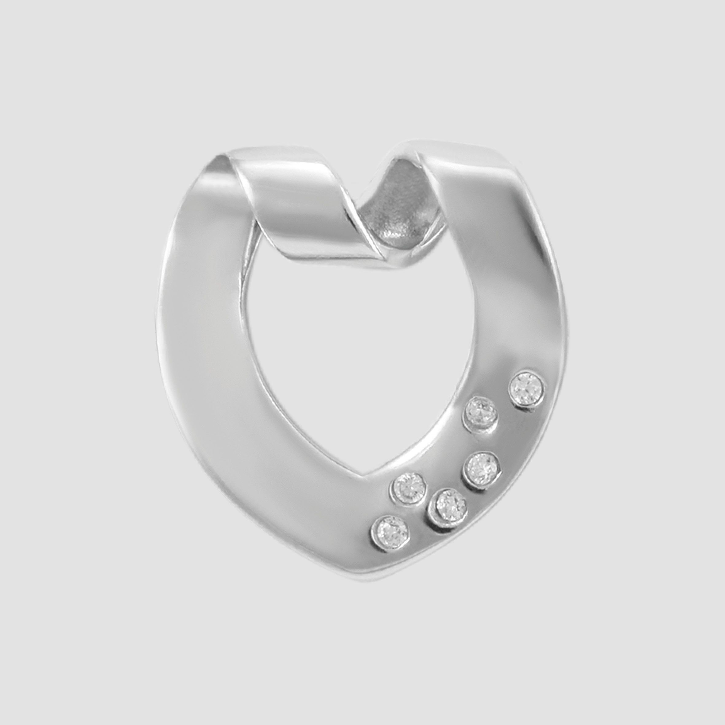 925/- Echt Silber Anhänger ohne Kette "Raelyn", zirkoniabesetztes Herz, 925/rhodiniert