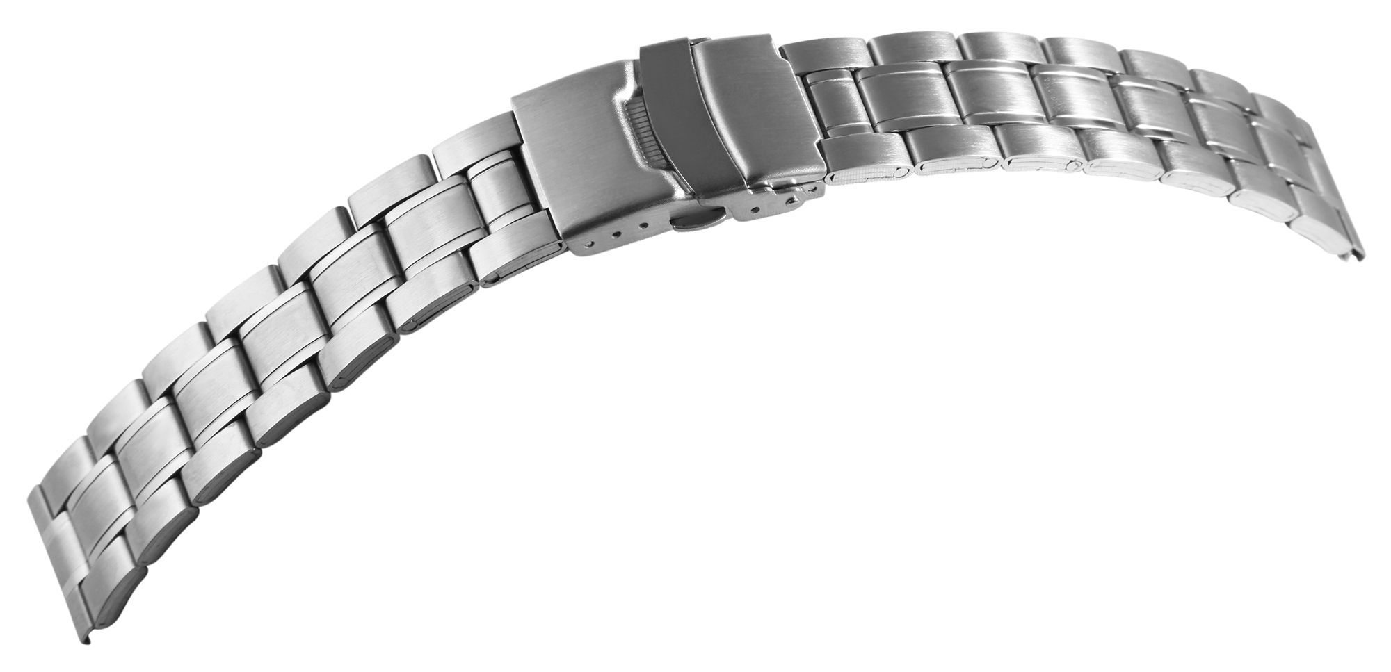 Edelstahl-Uhrenarmband, silberfarben, 24 mm