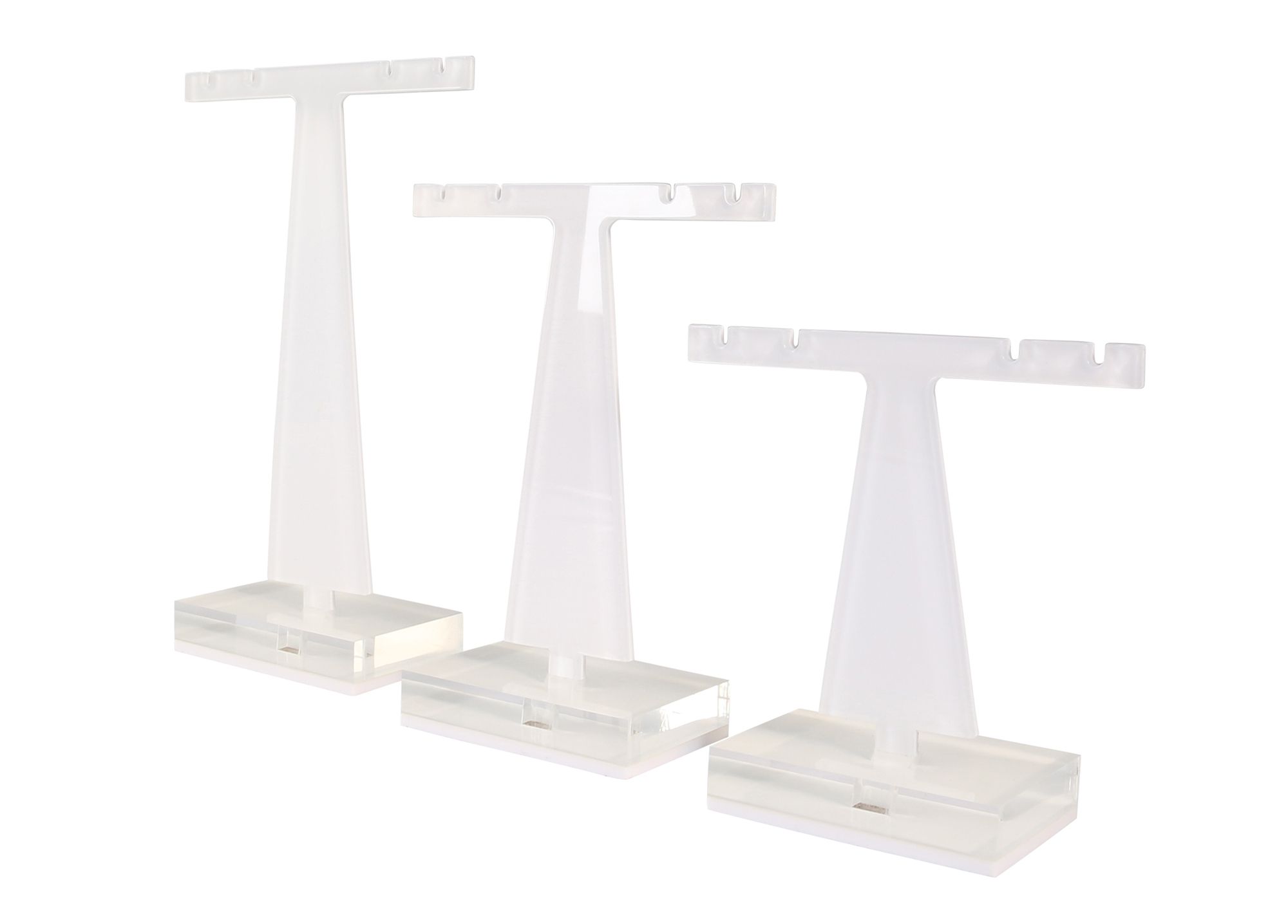 Acryl Aufsteller für Creolen/ Ohrhänger (Dekoserie Glossy), 3er Set, weiß