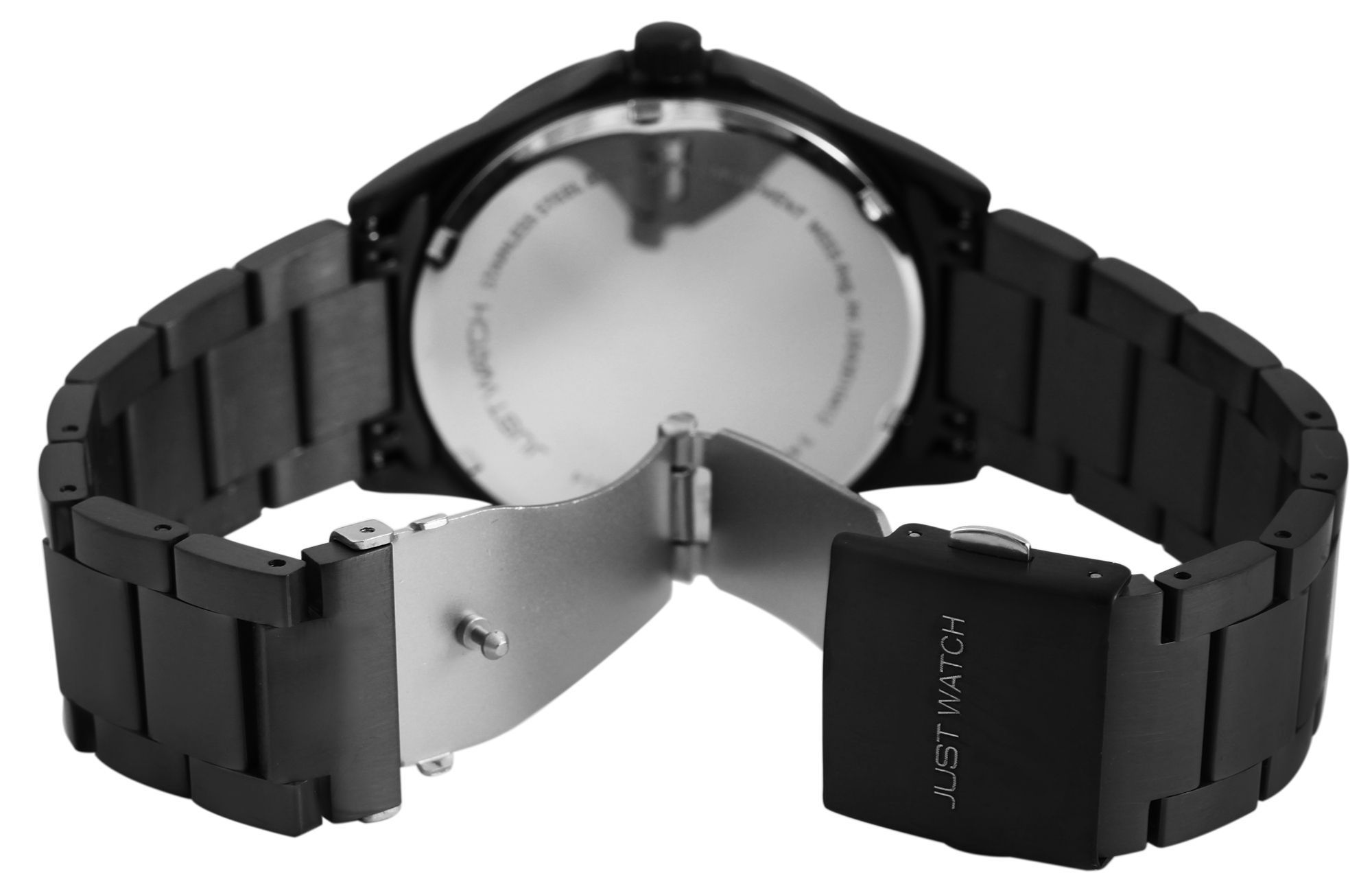 Just Watch Herrenuhr, Edelstahlband, schwarz