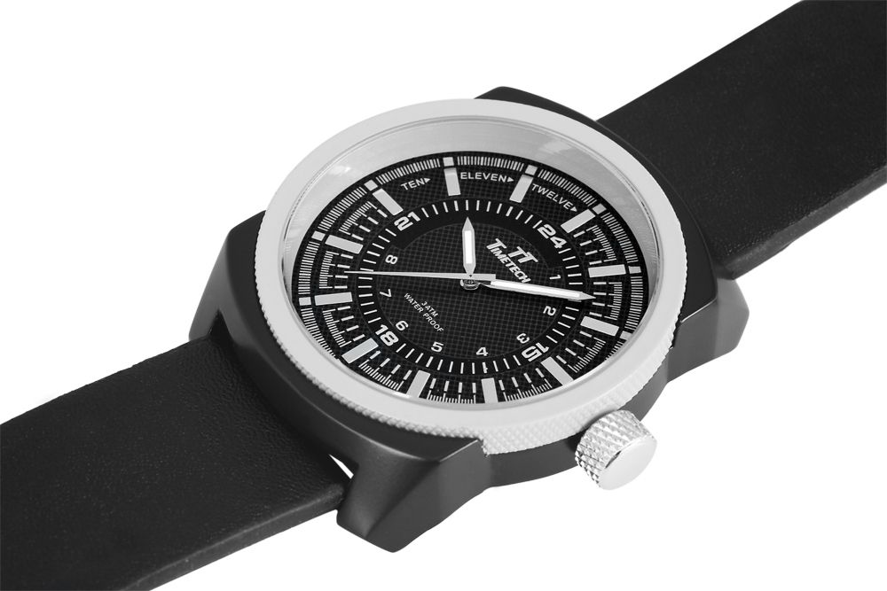 TimeTech Herrenuhr mit Lederimitationsarmband