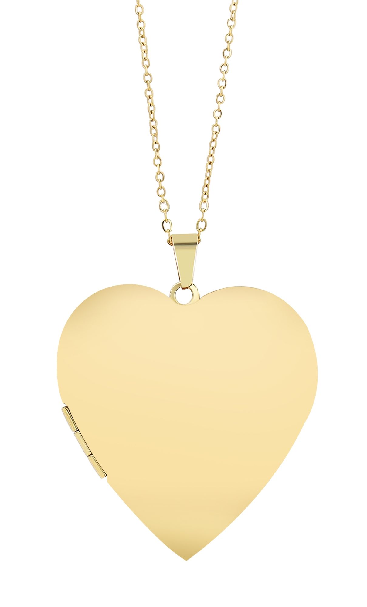 "Liora"  Edelstahl Kette mit Medaillon - Herz, 45+5 cm, goldfarben